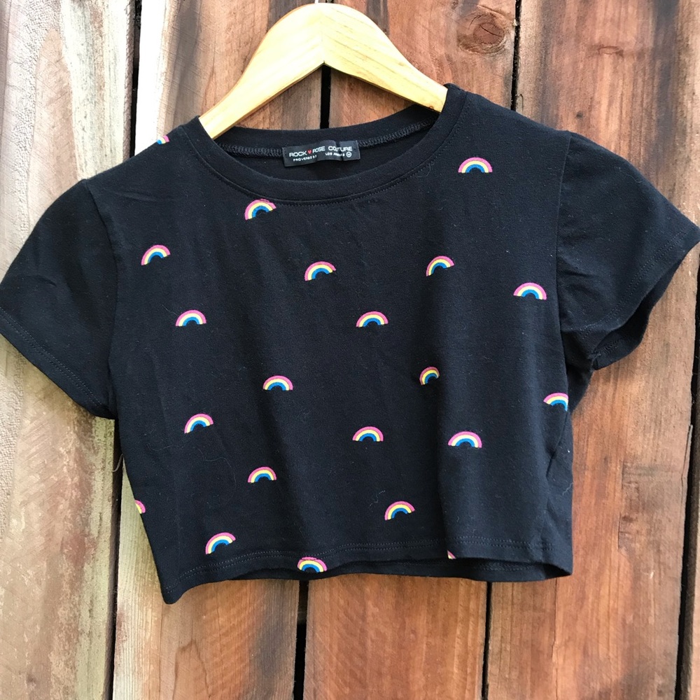 Rainbow pride crop top